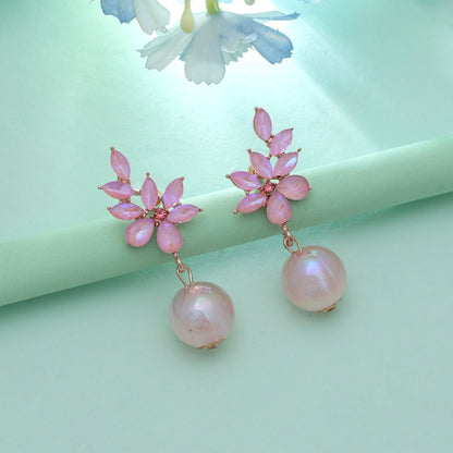 Rosa Farbe Antike Ohrringe Charmant Vintage Stil Ethnischer Schmuck