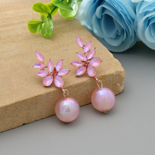 Rosa Farbe Antike Ohrringe Charmant Vintage Stil Ethnischer Schmuck