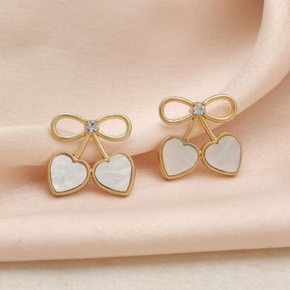 Beautiful White Color Antique Earrings With Elegant Traditional Ethnic Design Style