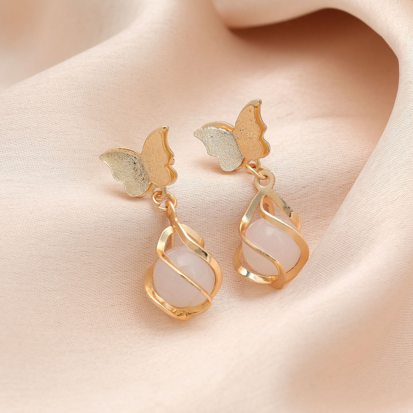 Stylish White Color Antique Earrings For Women Festive Party Wear Collection