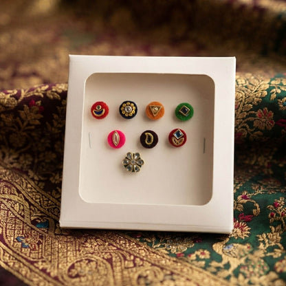 Multi Color 8 Pieces Bindi Combo For Women & Girls with Elegant Ethnic Fashion Style