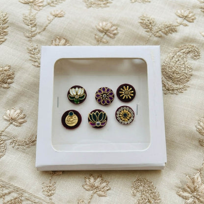 Multi Color 6 Pieces Bindi Combo For Women & Girls with Beautiful Traditional Designer Appeal