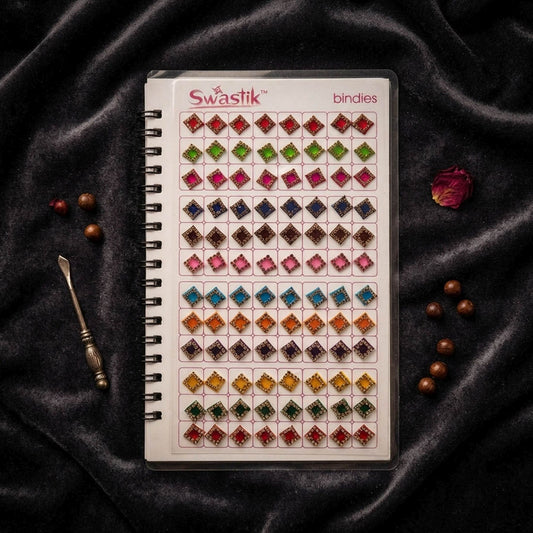 Assorted Color Stone Border Shape Bindi Book For Women And Girls With 576 Total Pieces