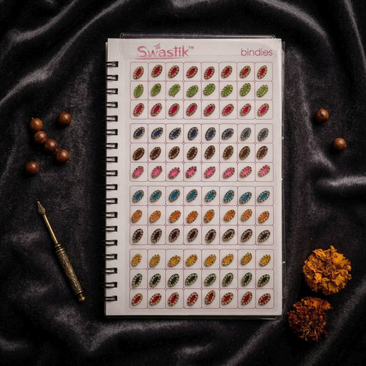 Assorted Color Stone Border Shape Bindi Book For Women And Girls With 576 Total Pieces