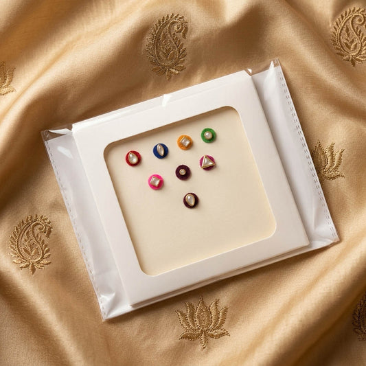 Elegant Multi Color Bindi Combo Pack For Women And Girls Set Of Total Eight Pieces