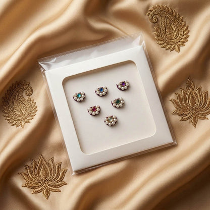 Stylish Multi Color Bindi Combo Pack For Women And Girls Set Of Total Six Pieces