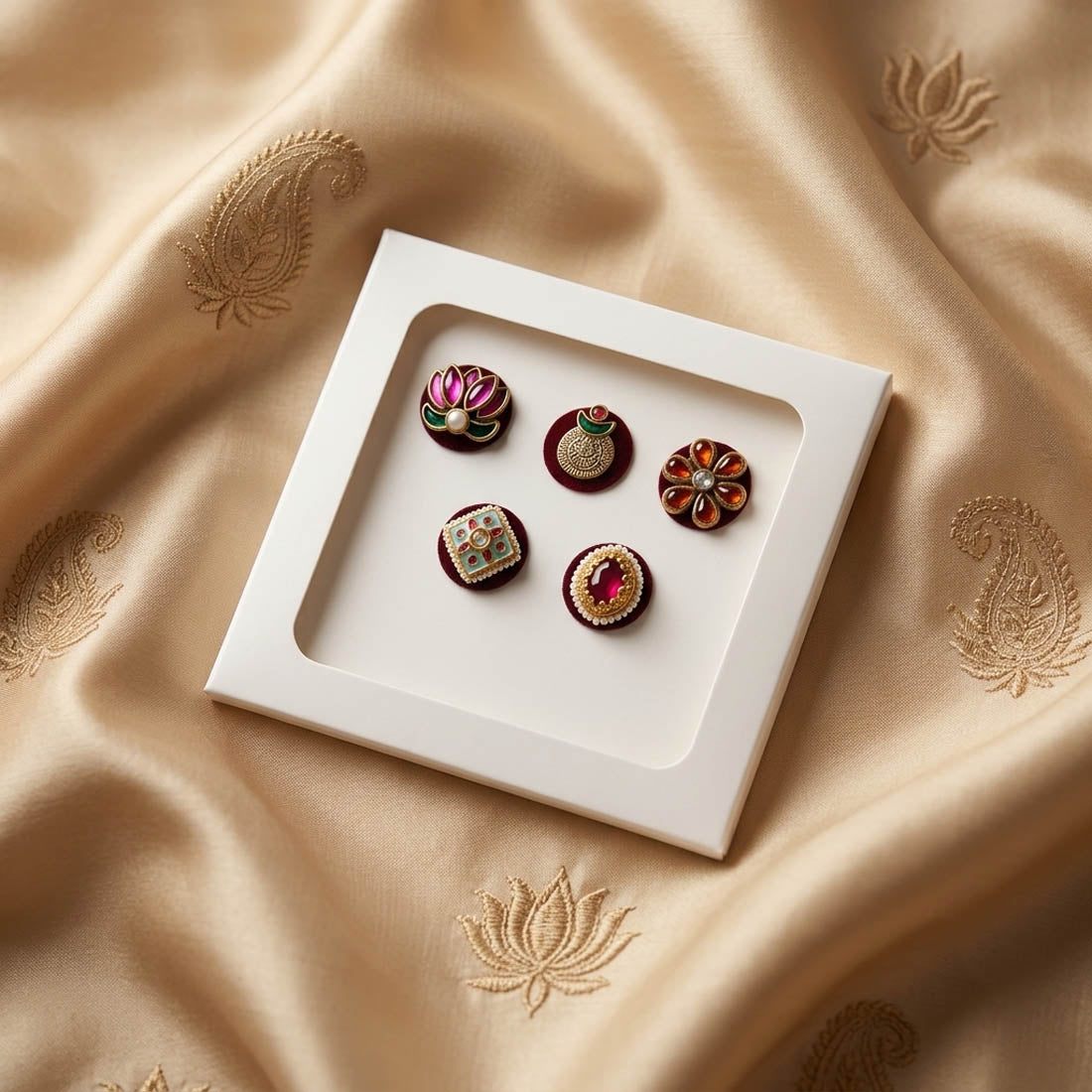 Designer Multi Color Bindi Combo Pack For Women And Girls Set Of Total Five Pieces