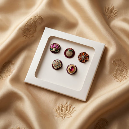 Designer Multi Color Bindi Combo Pack For Women And Girls Set Of Total Five Pieces