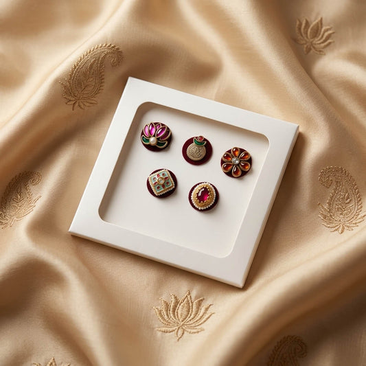 Designer Multi Color Bindi Combo Pack For Women And Girls Set Of Total Five Pieces