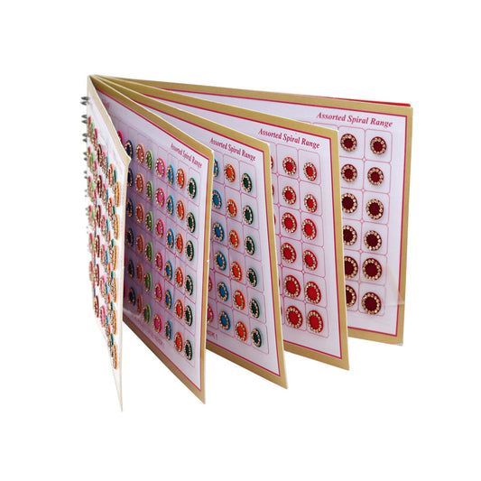 Assorted Color Stone Border Bindi Book For Women & Girls- Total Pieces- 960