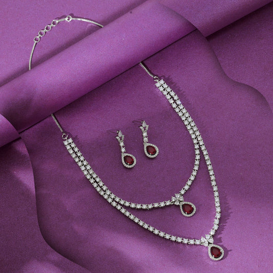 Rani Color American Diamond Halsketten-Set – kühne, traditionelle Brautschmuck-Designkollektion