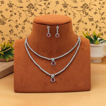 Rani Color American Diamond Halsketten-Set – kühne, traditionelle Brautschmuck-Designkollektion