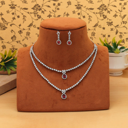Rani Color American Diamond Halsketten-Set – kühne, traditionelle Brautschmuck-Designkollektion
