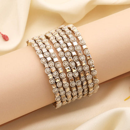 Elegant Gold Color Traditional Ethnic Design Women’S Fashion Bangle