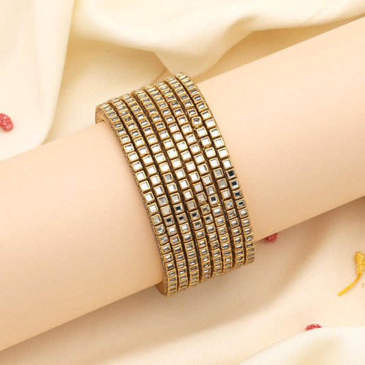 Charming Gold Color Classic Bridal Look Handcrafted Fashion Bangle