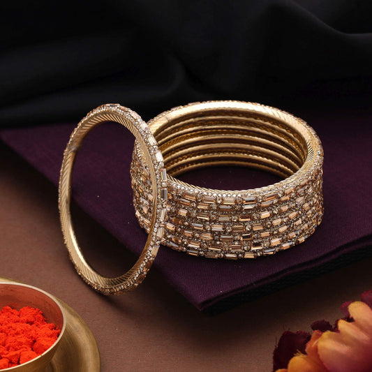 Royal Gold Color Polished Handcrafted Elegant Design Fashion Bangle