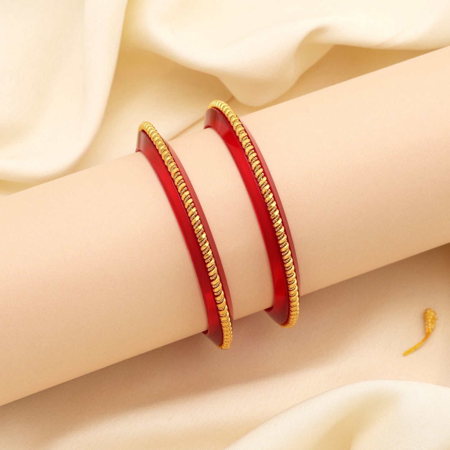 Red Color Traditional Bridal Ethnic Design Women’S Fashion Bangle