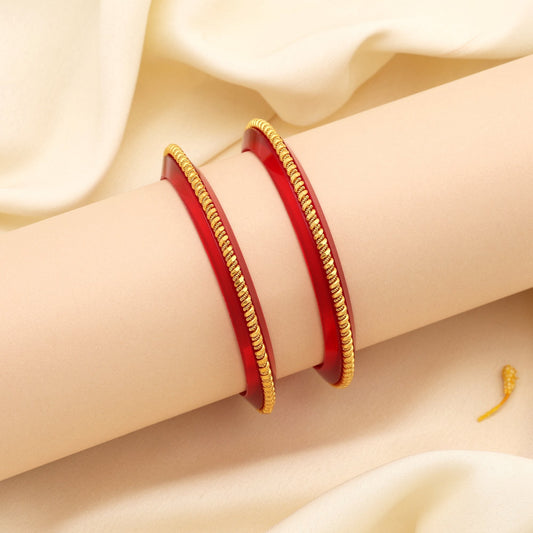 Red Color Traditional Bridal Ethnic Design Women’S Fashion Bangle
