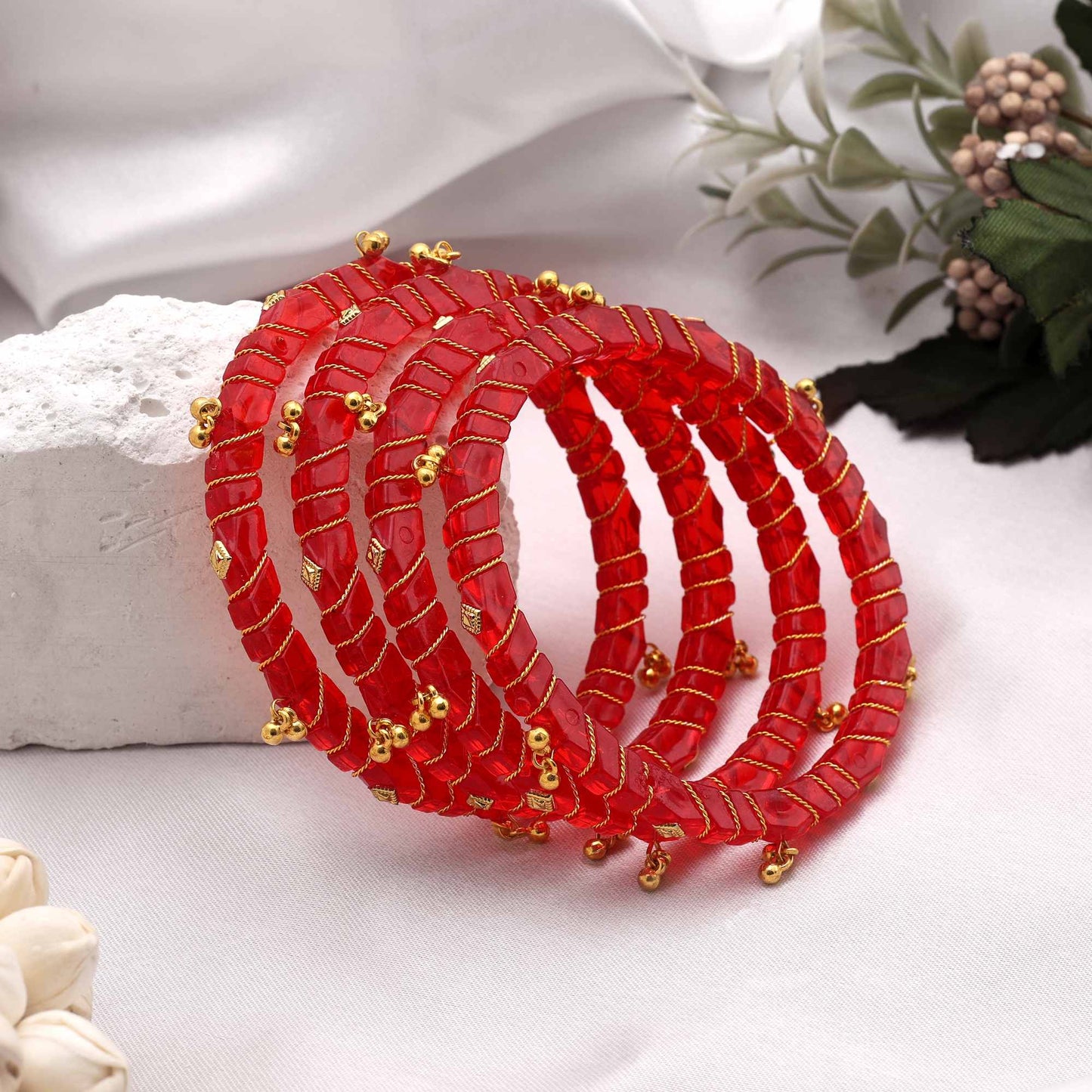 Red Color 1 Pair Of Fashion Bangle