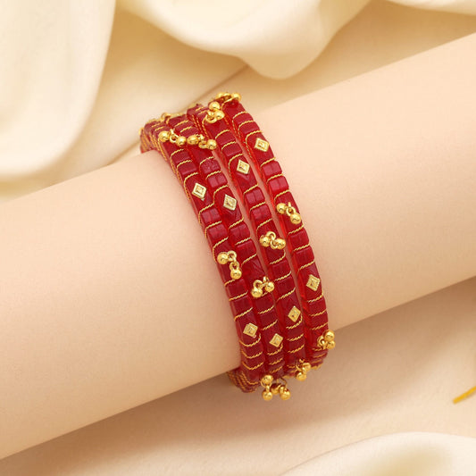 Red Color 1 Pair Of Fashion Bangle