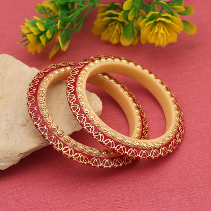Red Color 1 Pair Of Seep Bangle