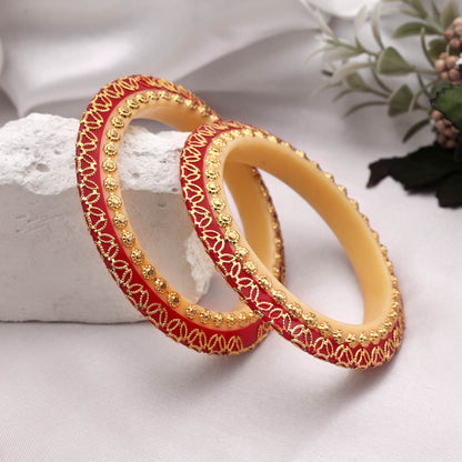 Red Color 1 Pair Of Seep Bangle