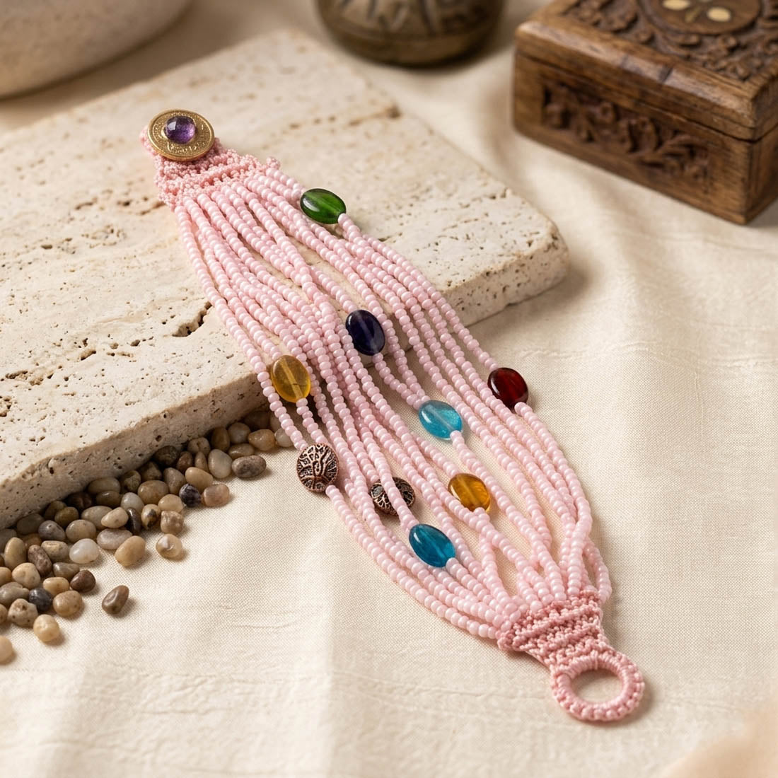 Pink Color Fashion Bracelet Elegant Stylish Modern Everyday Wear Jewelry