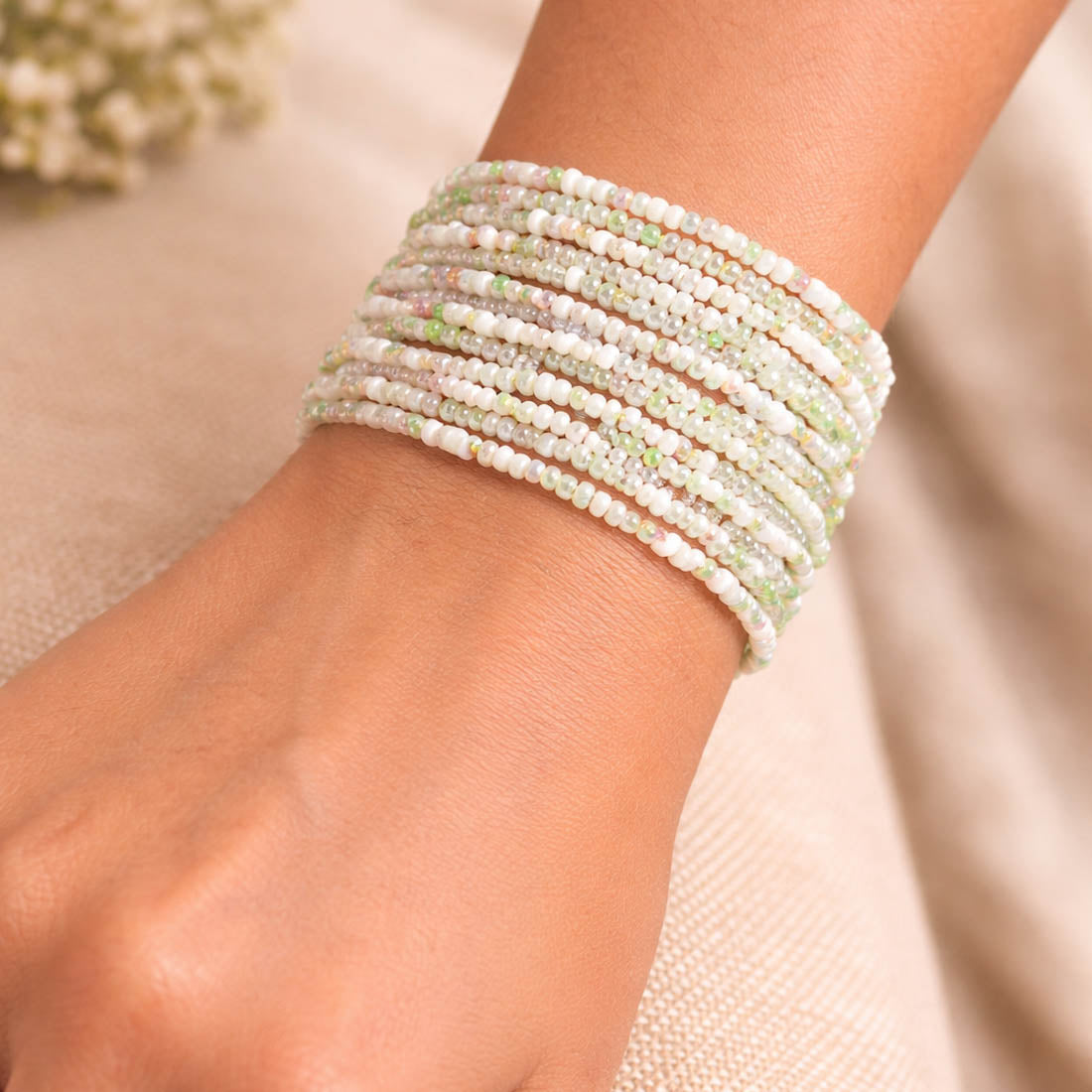 Light Green & Pink Color Fashion Bracelet Stylish Trendy Wrist Jewelry