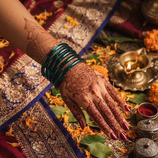 Blue Color 1 Set Of Jelly Bangles Featuring Beautiful Festive Ethnic Fashion Appeal