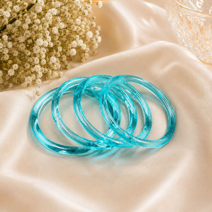 Sky Blue Color 1 Set Of Jelly Bangles Crafted for Elegant Everyday Fashion Wear