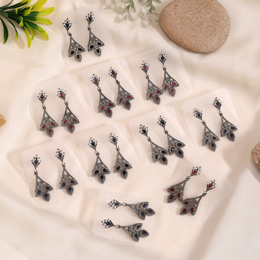 Assorted Color 10 Pairs Of Everyday Fashion Earrings In Mixed Styles