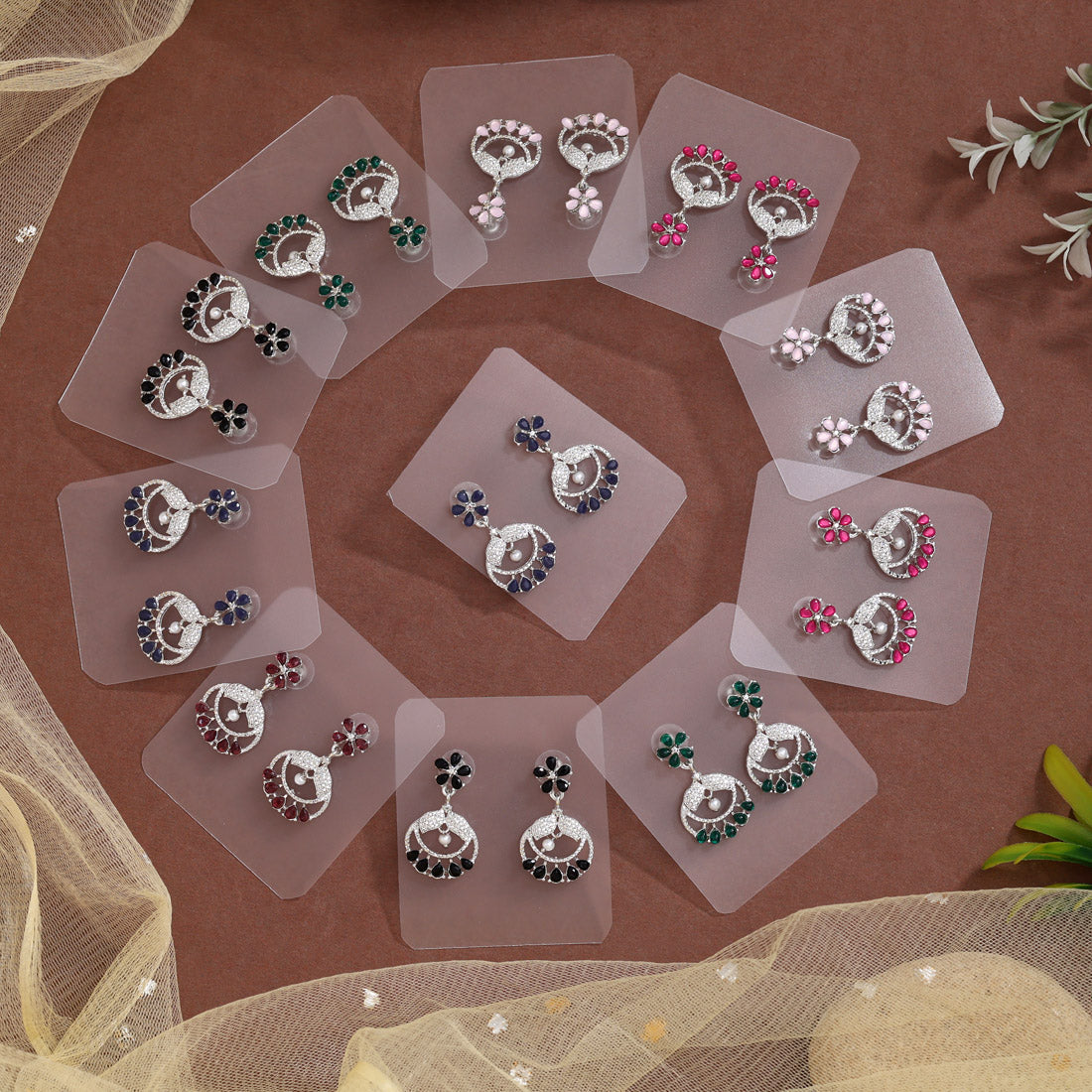 Modern Assorted Color 11 Pairs Of Lightweight And Trendy Fashion Earrings