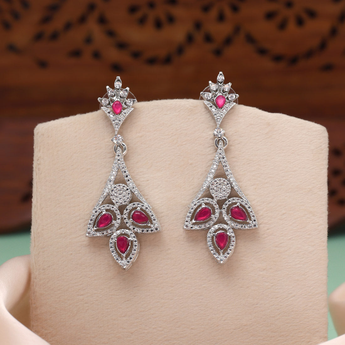 Stunning Magenta Color Fashion Earrings