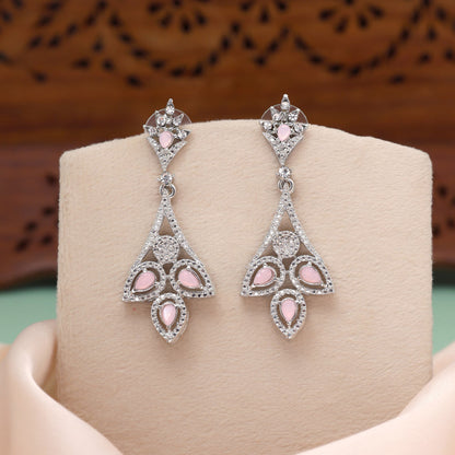 Strahlend rosa Farbe Mode Ohrringe