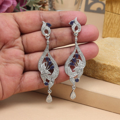 Blue Color Fashion Earrings With Meenakari Work For Traditional Wear