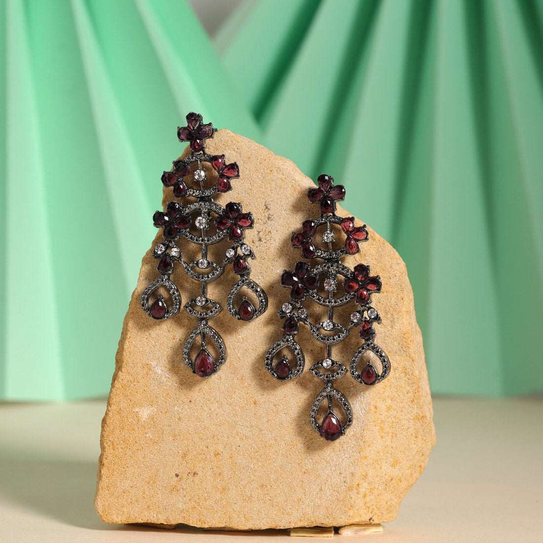 Magenta Color Fashion Earrings With Trendy Chic Style For Outings