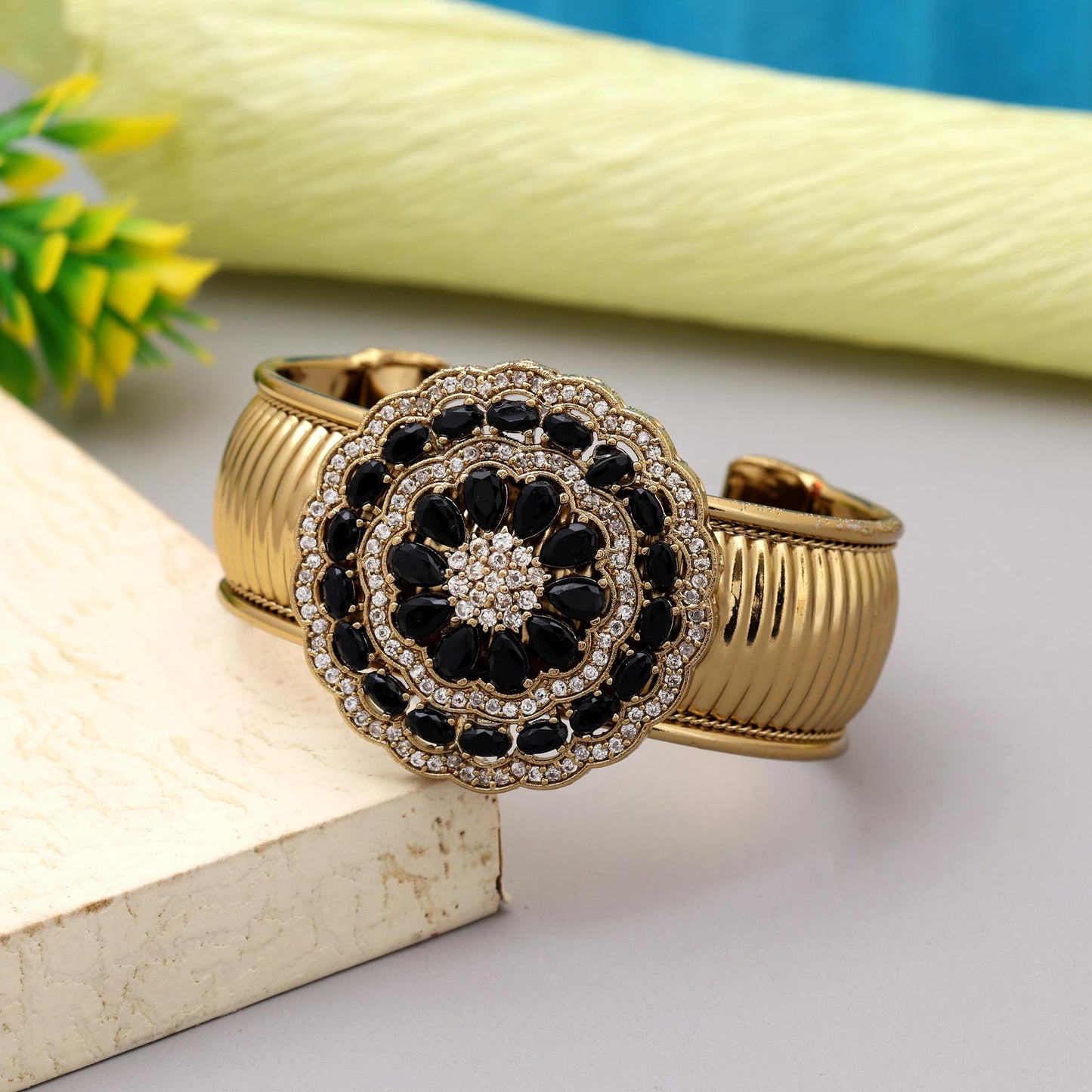 Black Color Openable American Diamond Bracelet