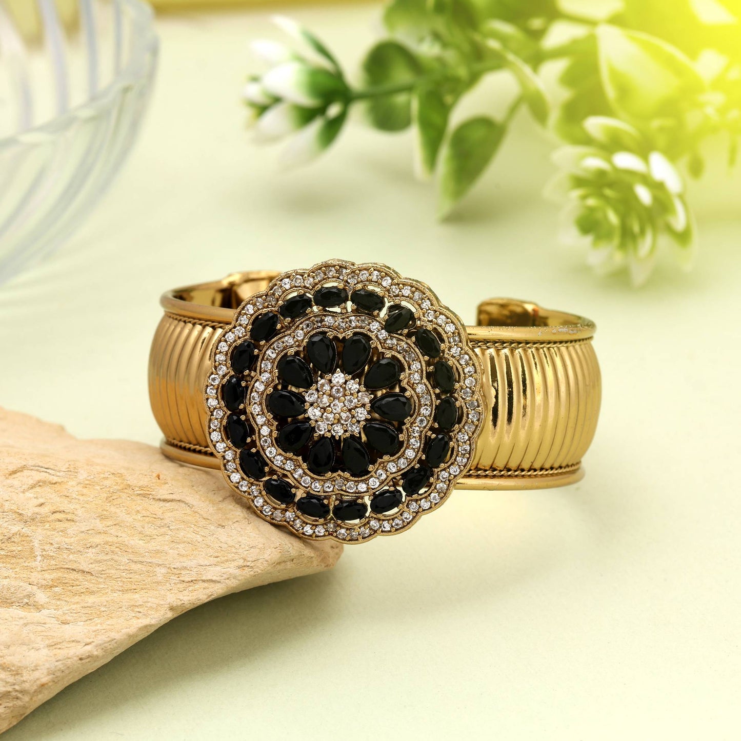 Black Color Openable American Diamond Bracelet