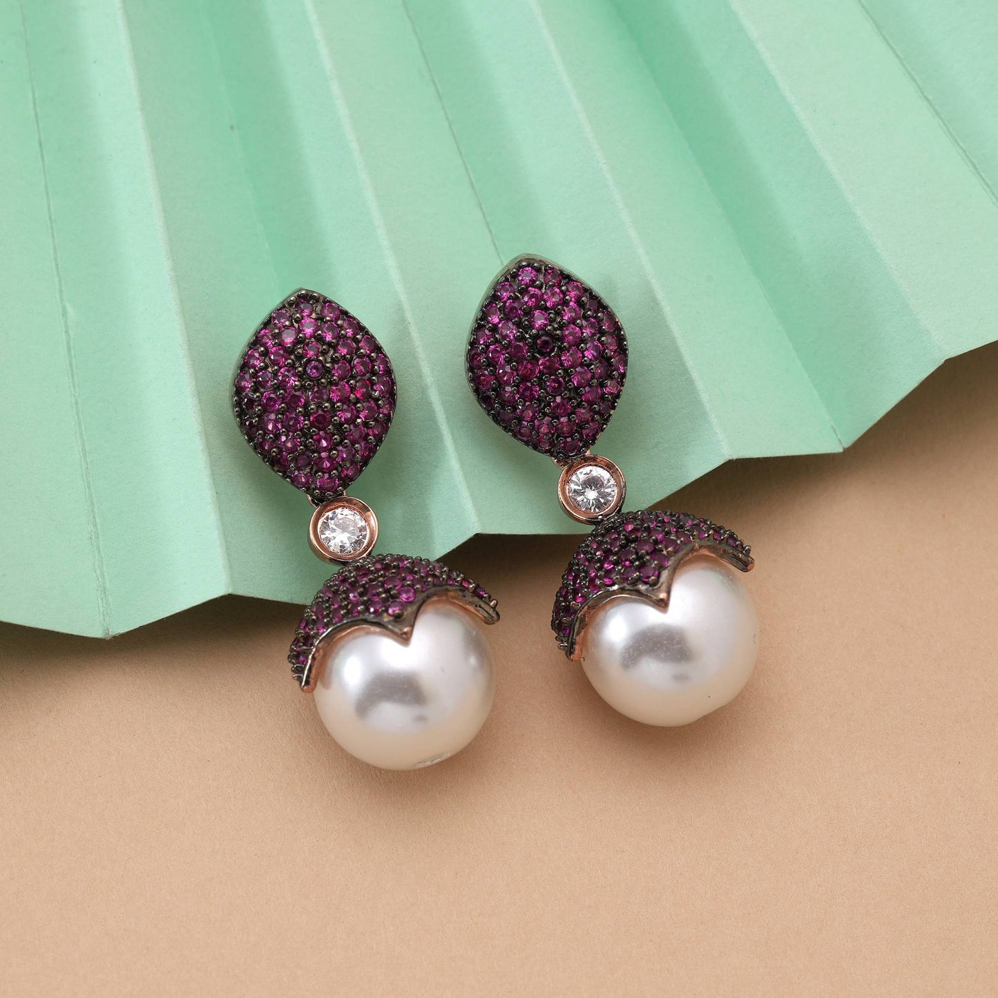 Rani Color Gorgeous American Diamond Earrings For Festive, Wedding, And Traditional Wear