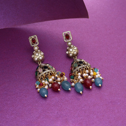Mehrfarbige American Diamond Ohrringe für Mädchen & Frauen