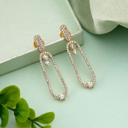 Weiße American Diamond Ohrringe Modische Ohrringe mit elegantem Partyglanz