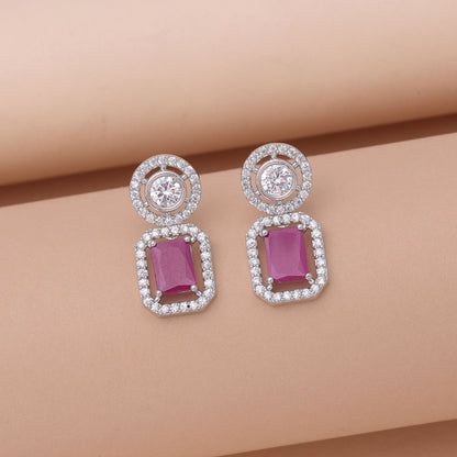 Rani Color American Diamond Earrings with Traditional Beauty Appeal