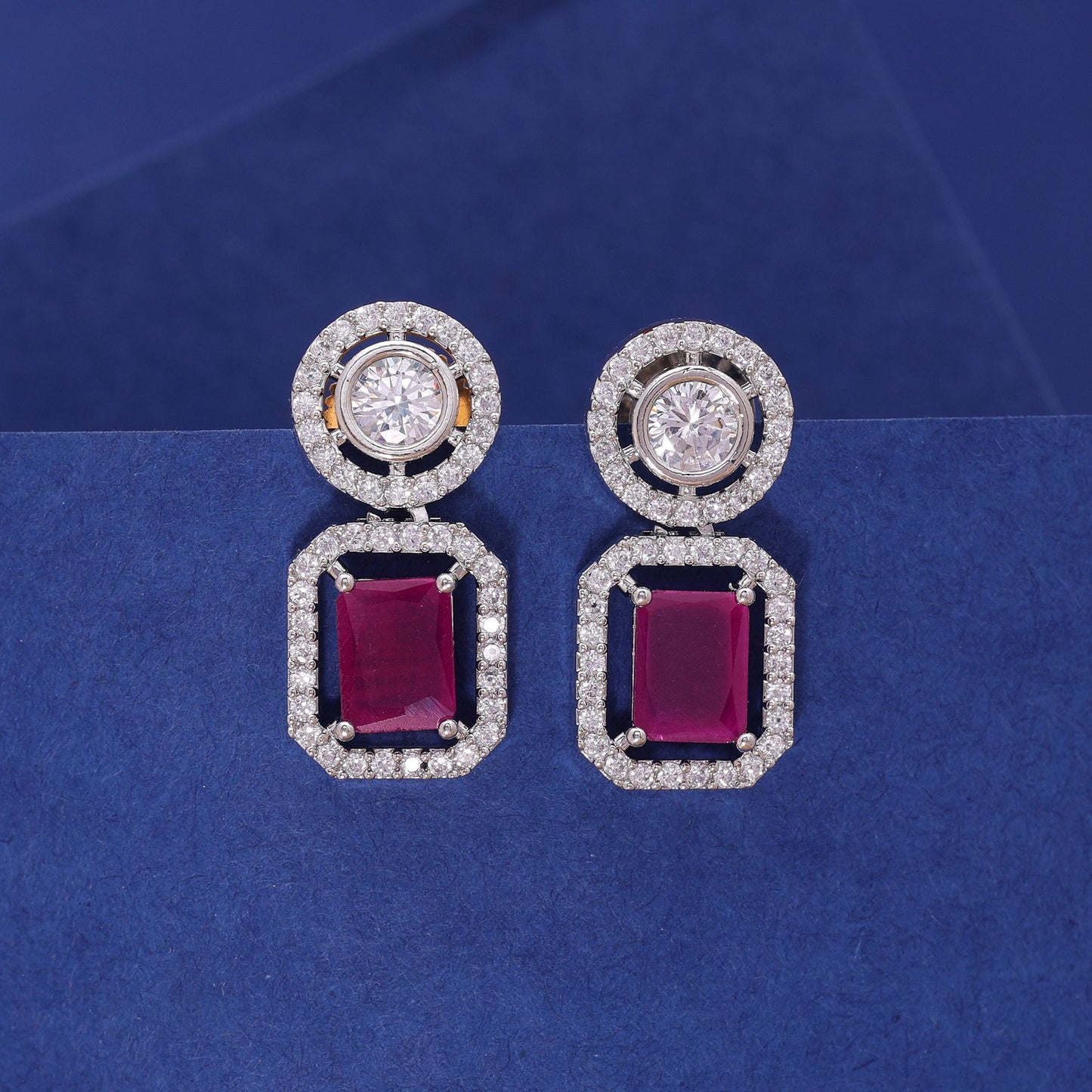 Rani Color American Diamond Earrings with Traditional Beauty Appeal