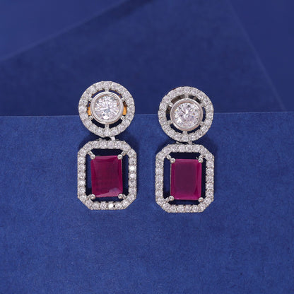 Rani Color American Diamond Earrings with Traditional Beauty Appeal
