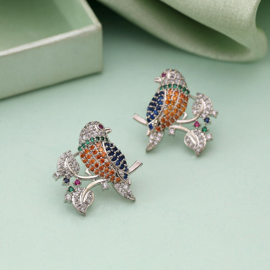 Multi Color American Diamond Earrings Fashion Earrings With Vibrant Party Appeal