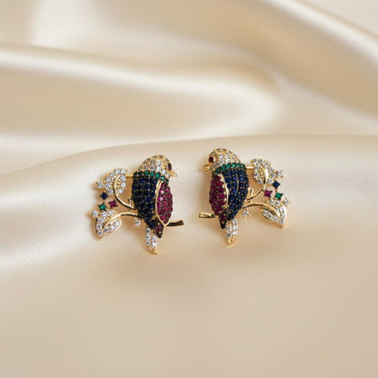 Multi Color American Diamond Earrings Fashion Earrings With Festive Celebration Look