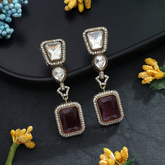 Rani Color Amerikanische Diamantohrringe Königliches traditionelles Hochzeits-Schmuckdesign