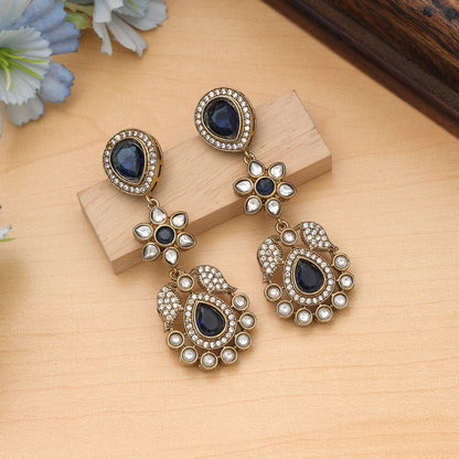 Blaue American Diamond Ohrringe Modernes stilvolles Party-Schmuckdesign