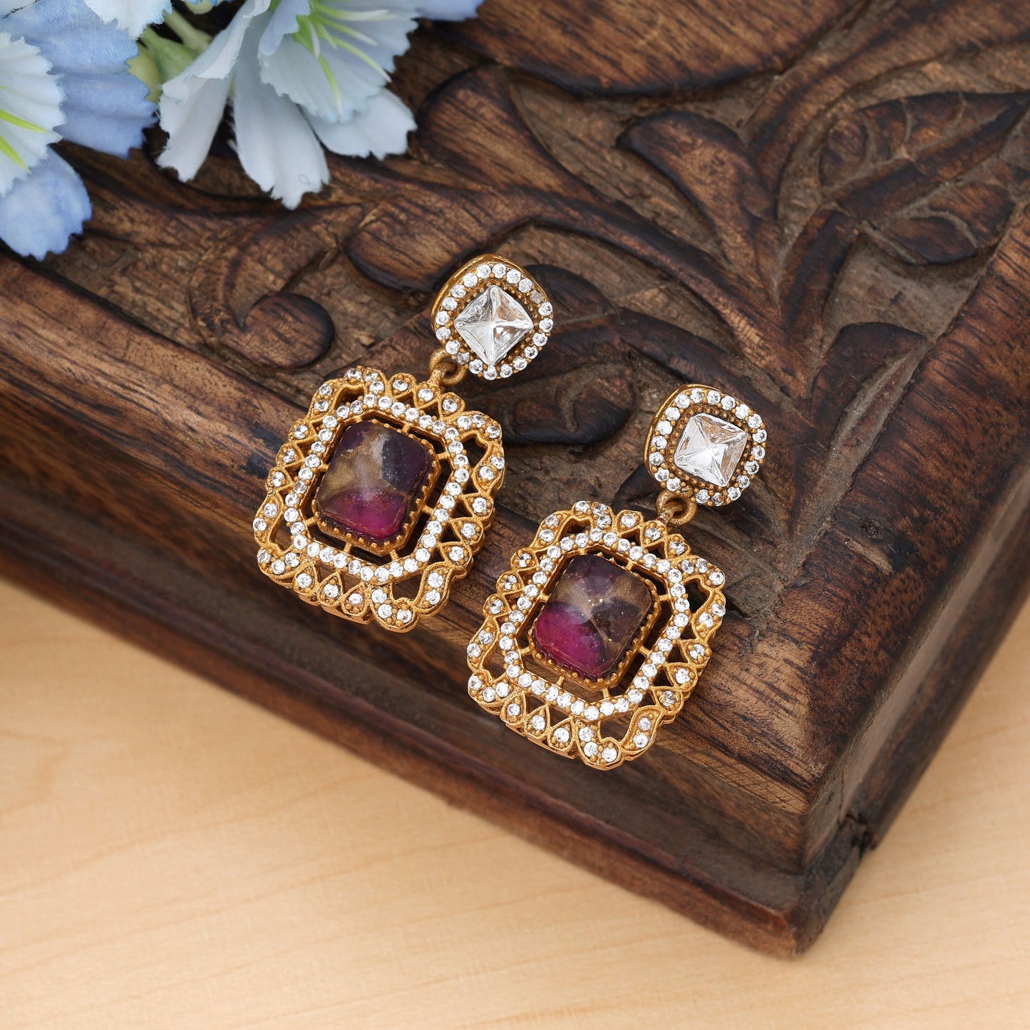 Rani Color American Diamond Ohrringe Elegante Brautschmuck Kollektion