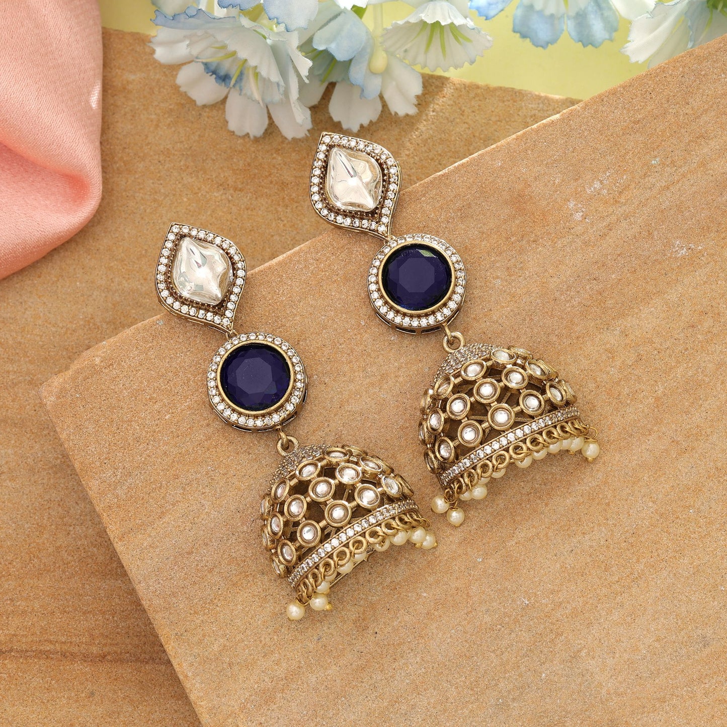 Blaue American Diamond Ohrringe Elegante Moderne Party-Schmuckkollektion